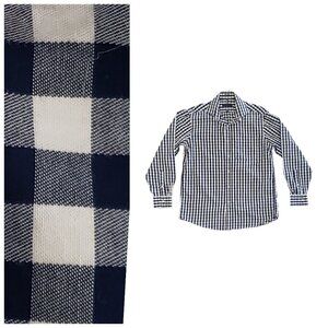 Men's Tommy Hilfiger Blue White Gingham Regular Fit Dress Shirt Medium